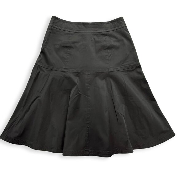 Kenar Skirt Womens 8 Black Goth Flare Retro A-Line Zip Front Pockets Parachute - Picture 2 of 7
